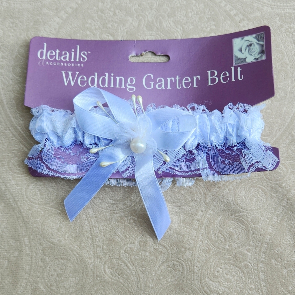 Details Accessories Wedding Garter white lace w pearl